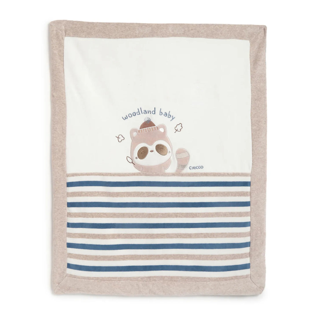 Boys Beige &amp; Blue Pram Blanket