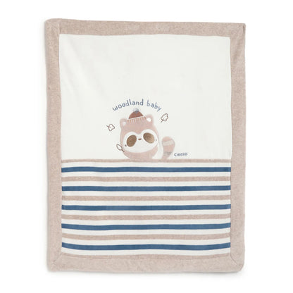 Boys Beige &amp; Blue Pram Blanket