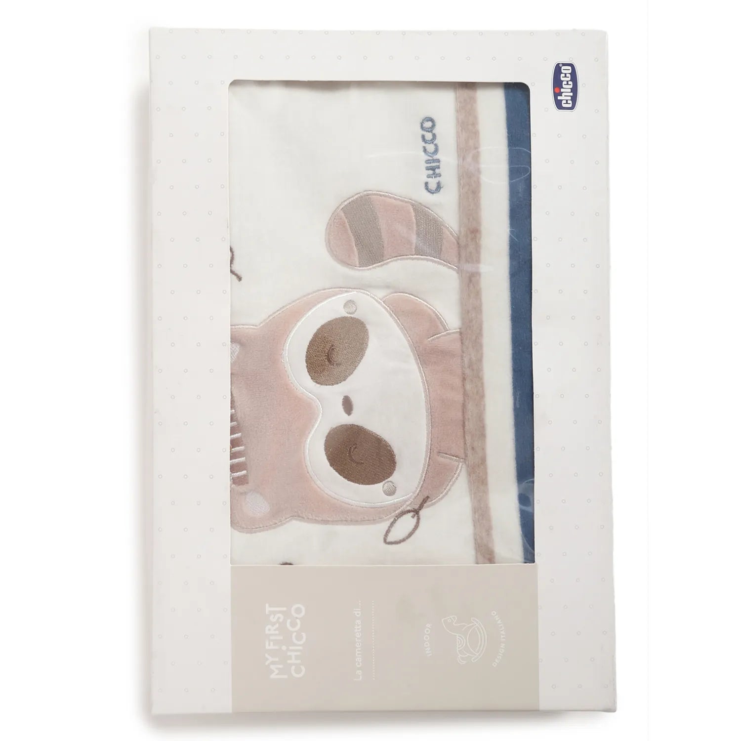 Boys Beige &amp; Blue Pram Blanket