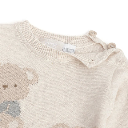 Boys Beige Animal Printed Pullover