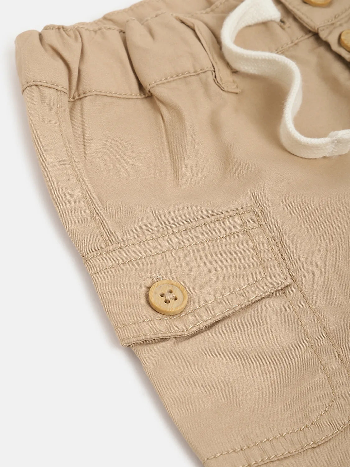 Boys Beige Cargo Shorts
