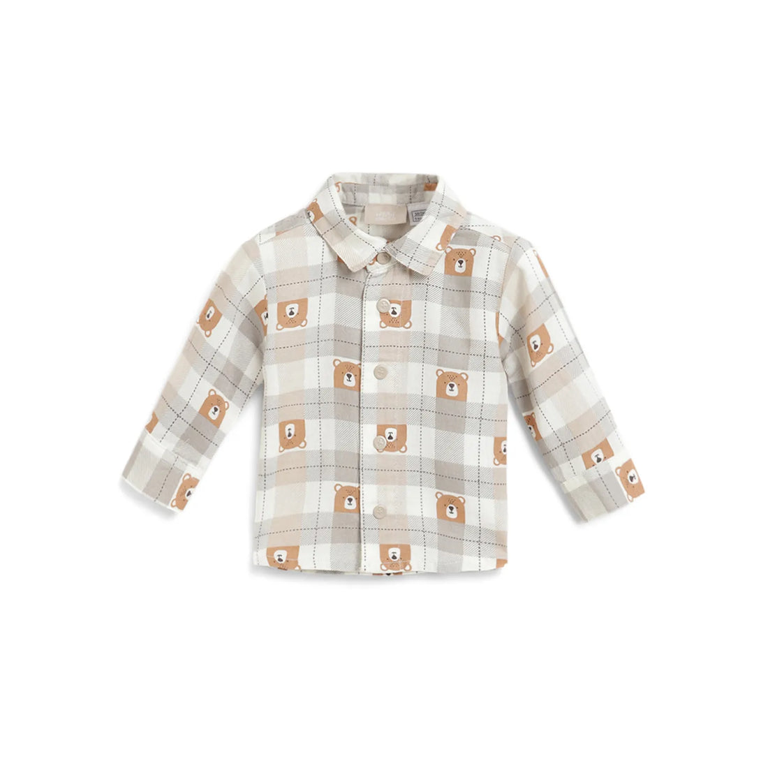 Boys Beige Checked Shirt
