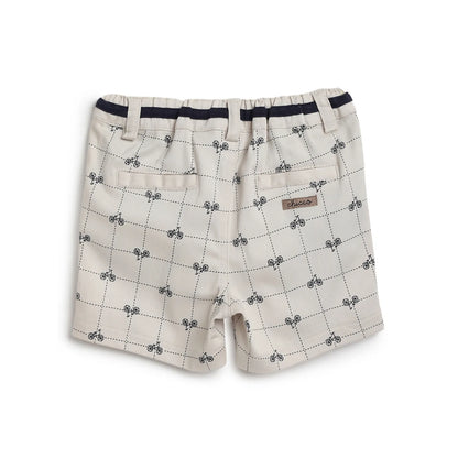 Boys Beige Checked Shorts