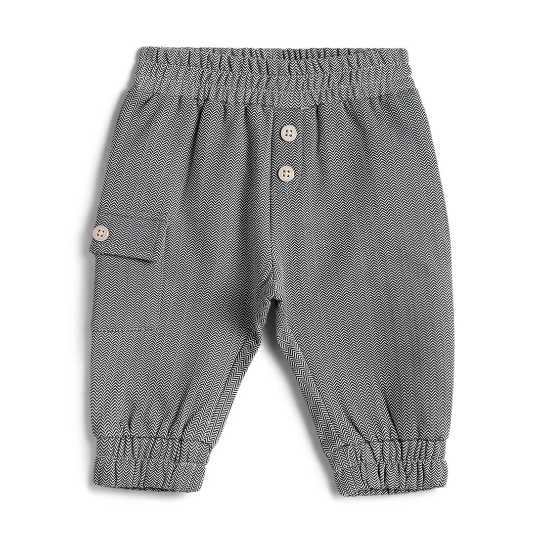 Boys Beige Chevron Printed Joggers