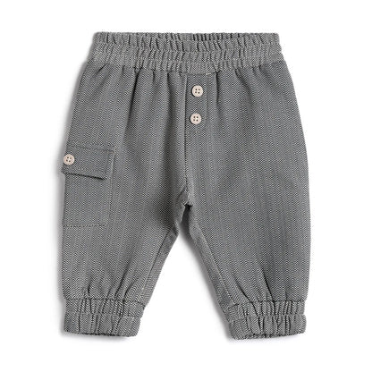 Boys Beige Chevron Printed Joggers