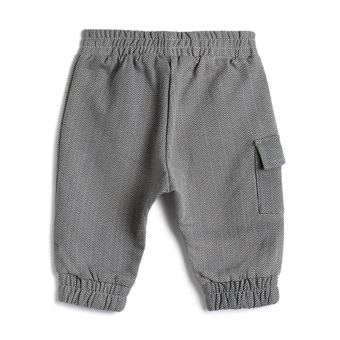 Boys Beige Chevron Printed Joggers