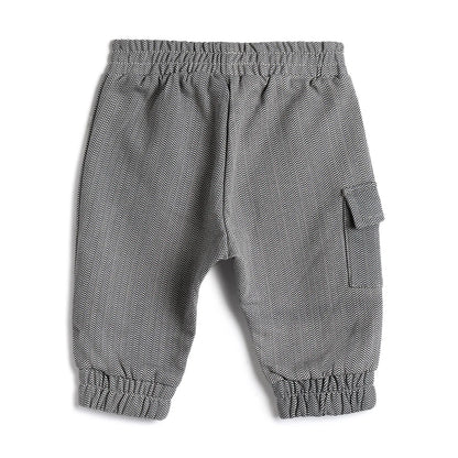 Boys Beige Chevron Printed Joggers