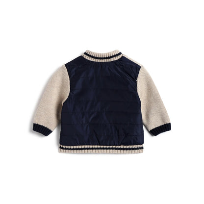 Boys Beige Colourblocked Cardigan