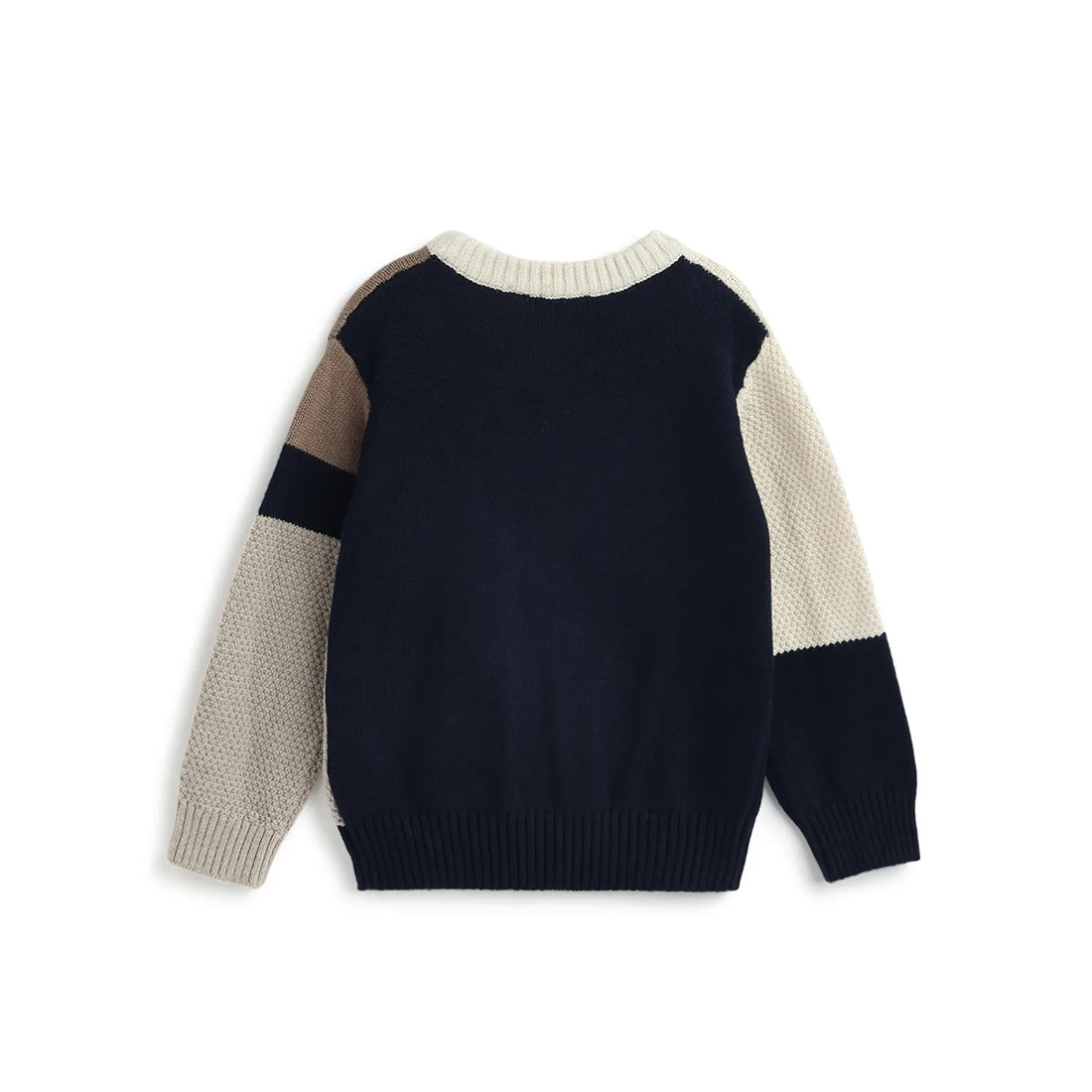 Boys Beige Colourblocked Pullover