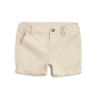 Boys Beige Cotton Shorts