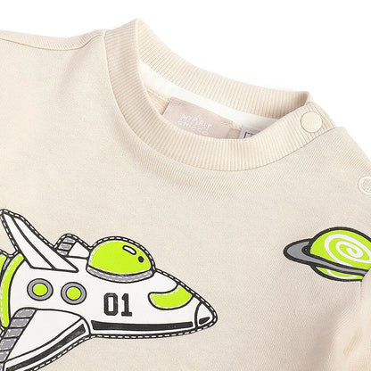 Boys Beige Cotton Sweatshirt with Joggers