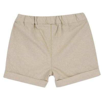Boys Beige Embroidered Shorts