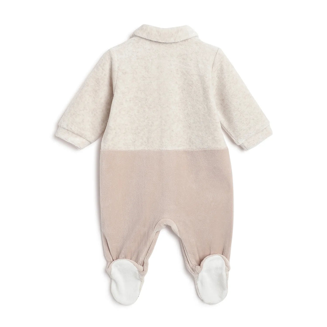 Boys Beige Front Opening Babysuit