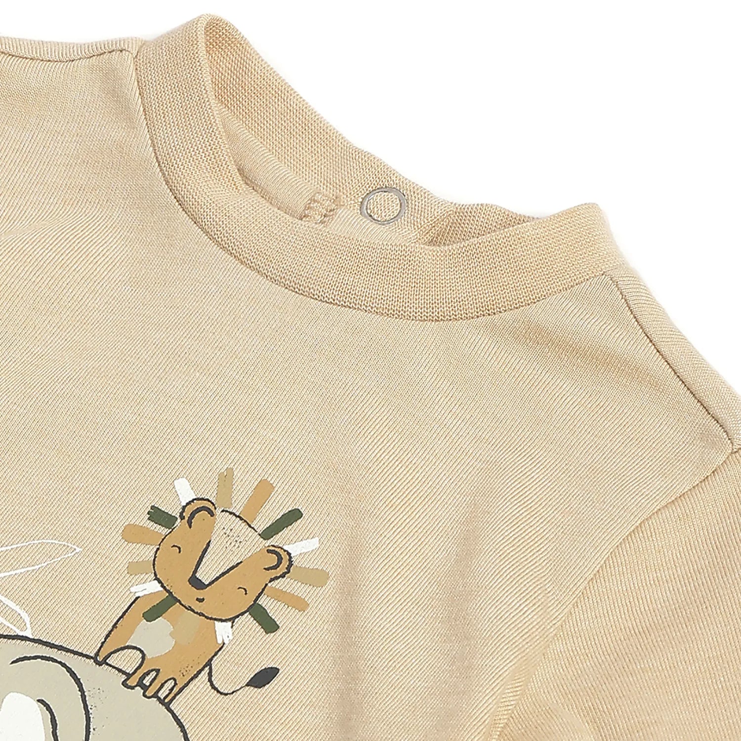 Boys Beige Graphic Printed T-shirt