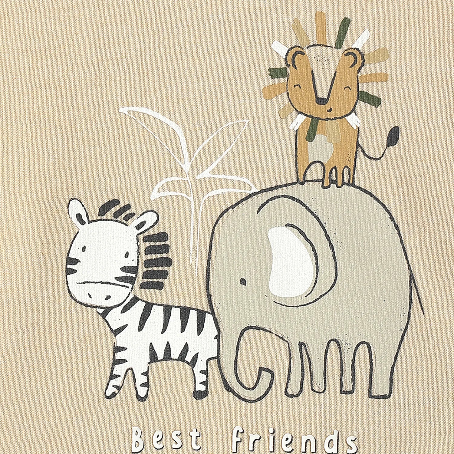 Boys Beige Graphic Printed T-shirt