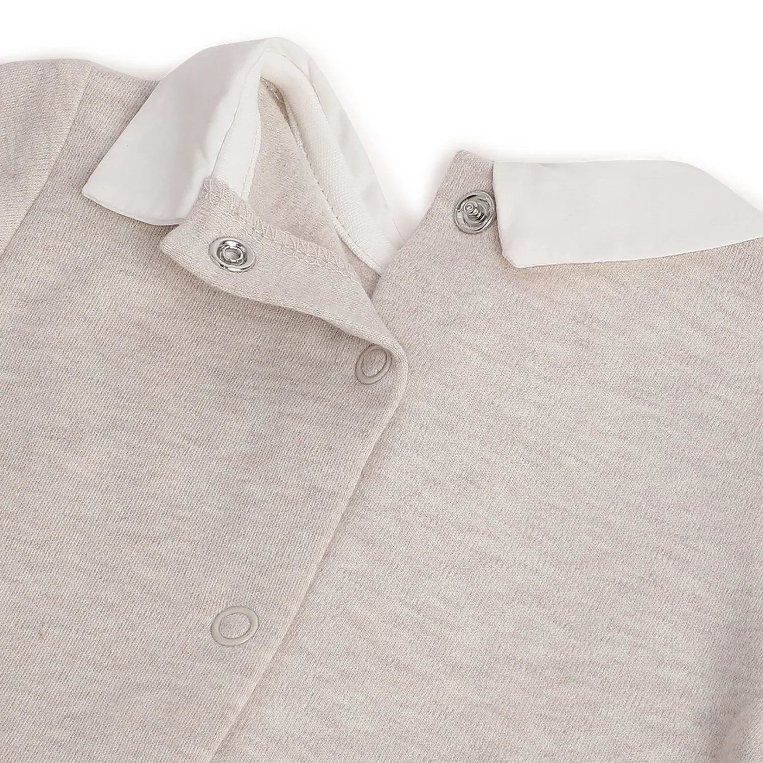 Boys Beige Leg Opening Babysuit