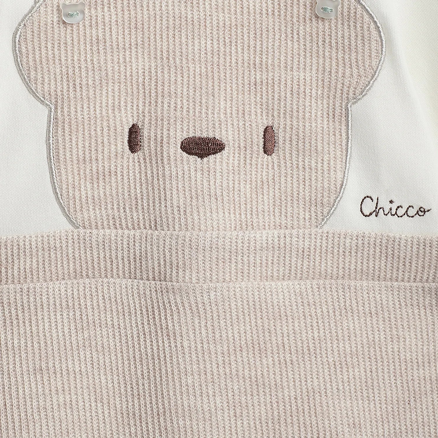 Boys Beige Nappy Opening Babysuit