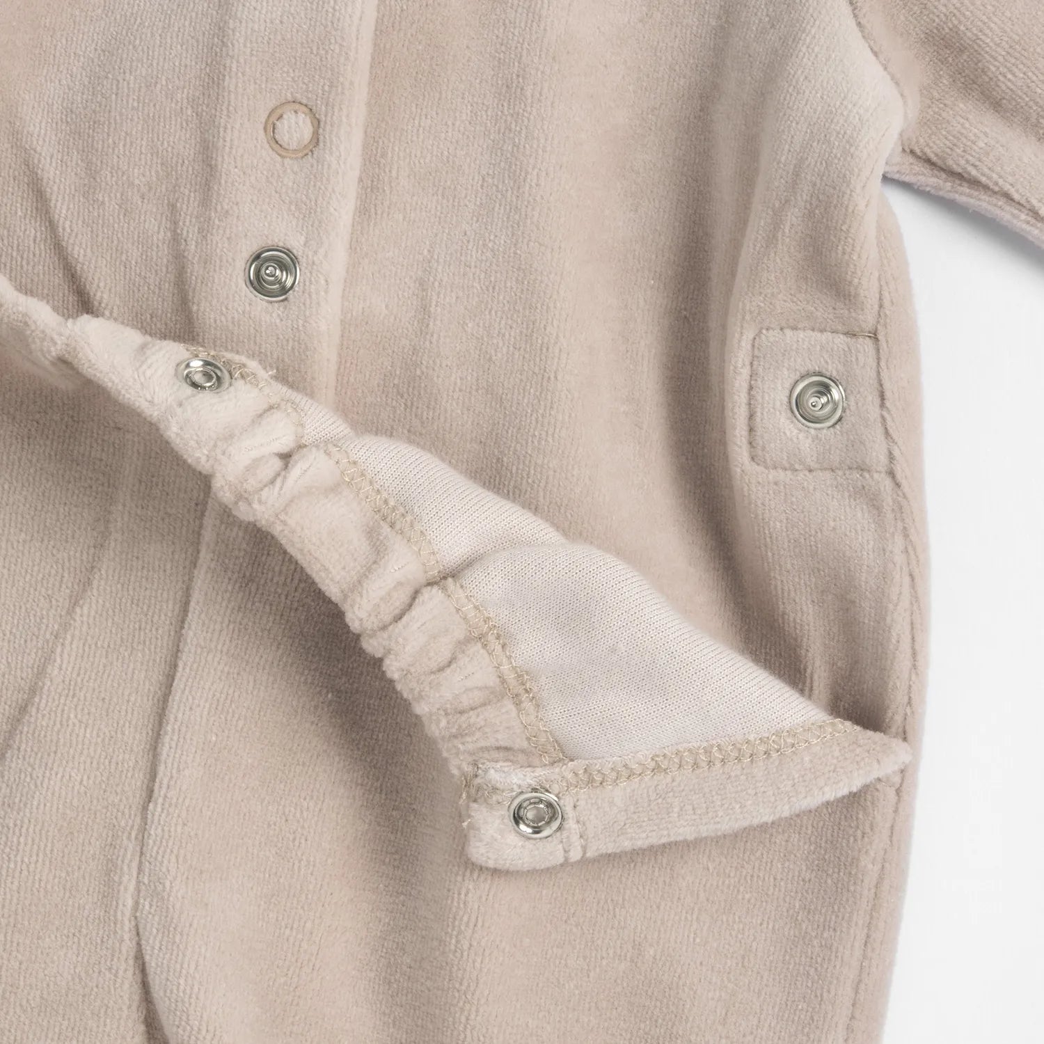 Boys Beige Nappy Opening Babysuit