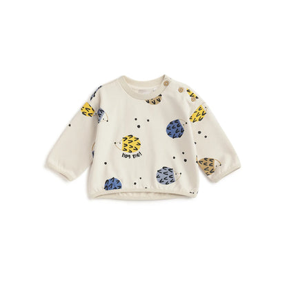 Boys Beige Printed Sweatshirt