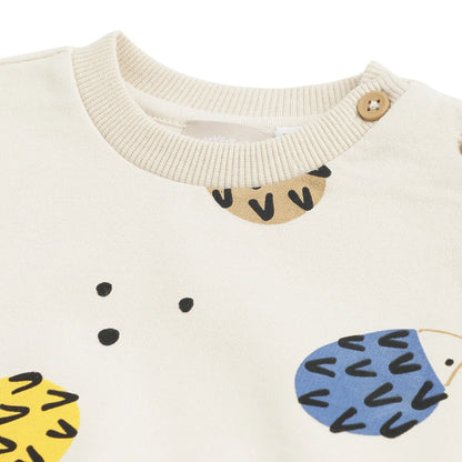 Boys Beige Printed Sweatshirt