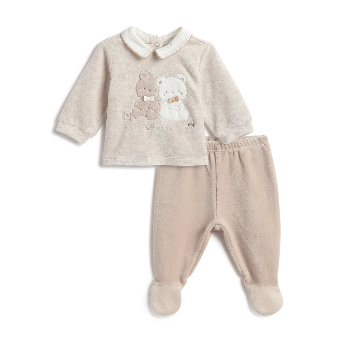 Boys Beige Printed Sweatshirt With Leggings