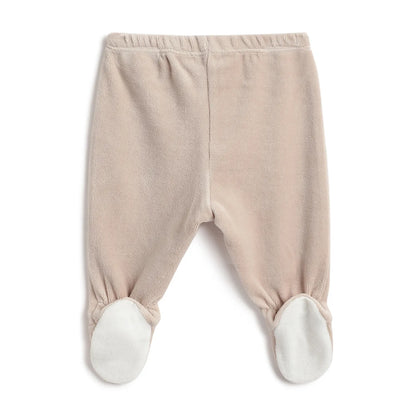 Boys Beige Printed Sweatshirt With Leggings