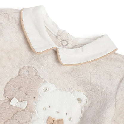 Boys Beige Printed Sweatshirt With Leggings