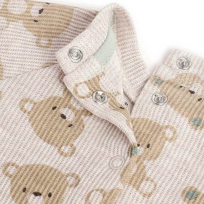 Boys Beige Printed Sweatshirt With Leggings