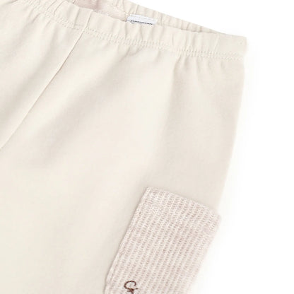 Boys Beige Printed Sweatshirt With Leggings