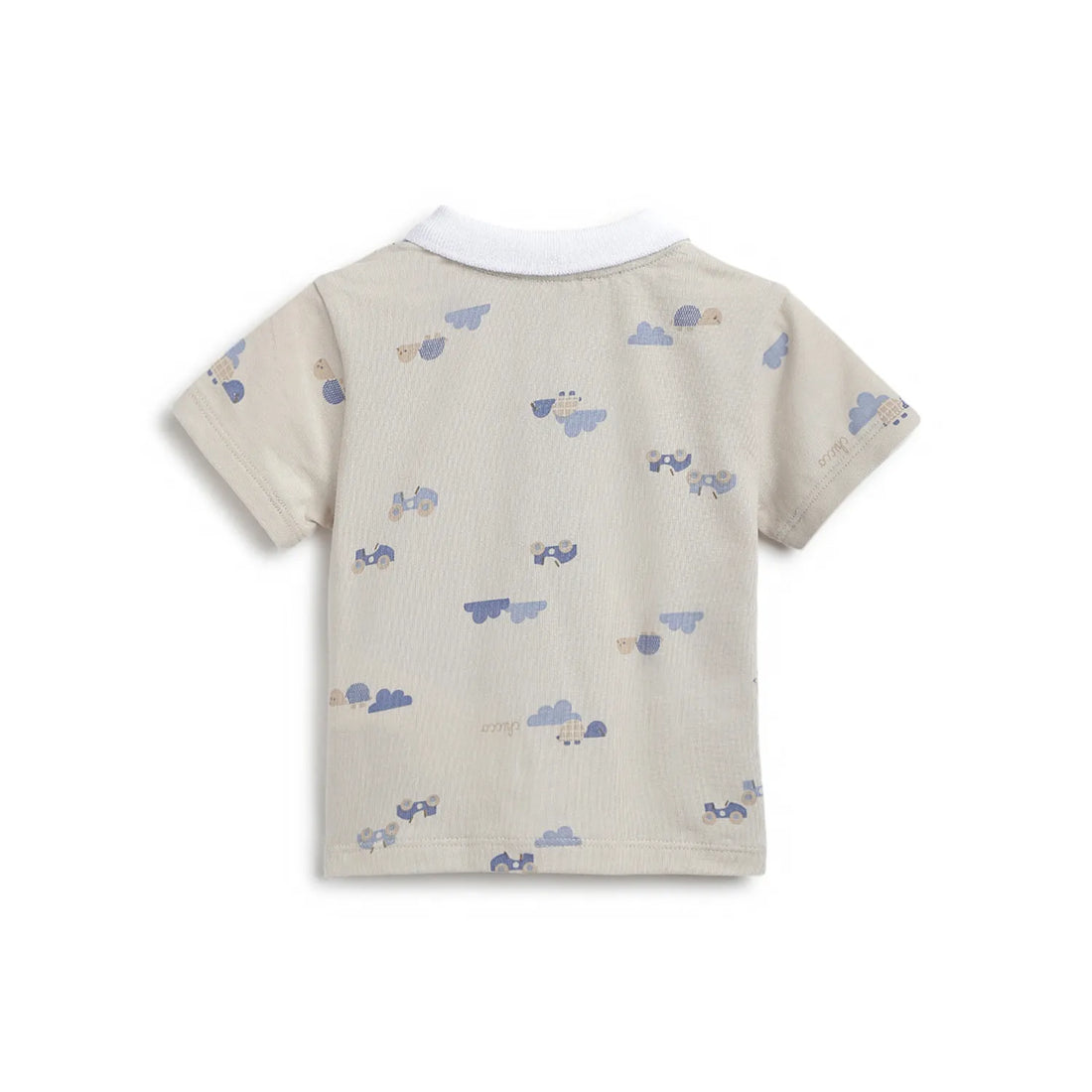 Boys Beige Printed T-Shirt with Shorts