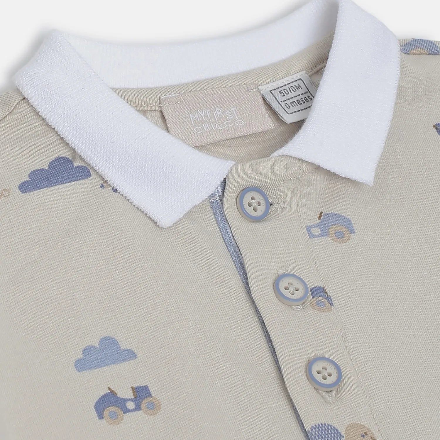 Boys Beige Printed T-Shirt with Shorts