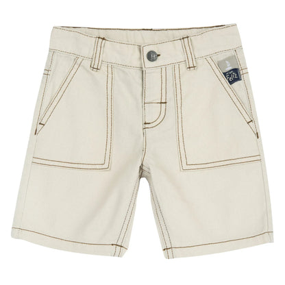 Boys Beige Solid Shorts