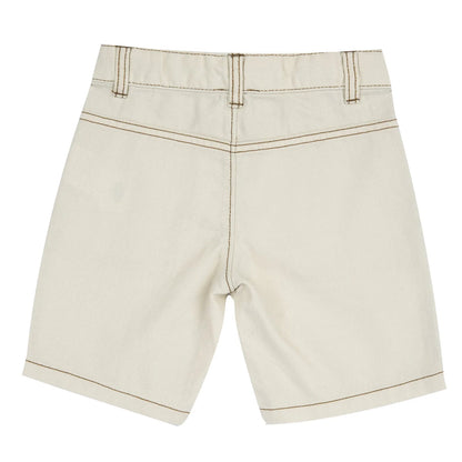Boys Beige Solid Shorts