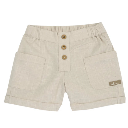 Boys Beige Solid Shorts