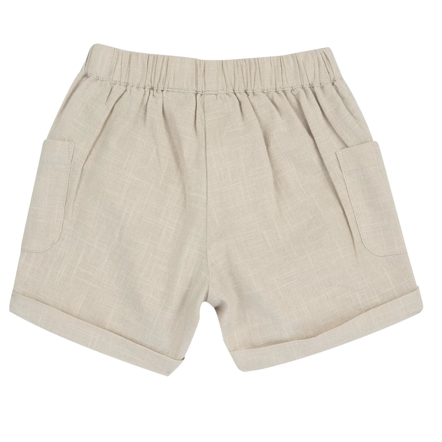 Boys Beige Solid Shorts