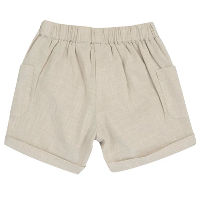 Boys Beige Solid Shorts