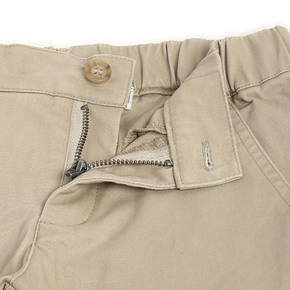 Boys Beige Solid Trousers