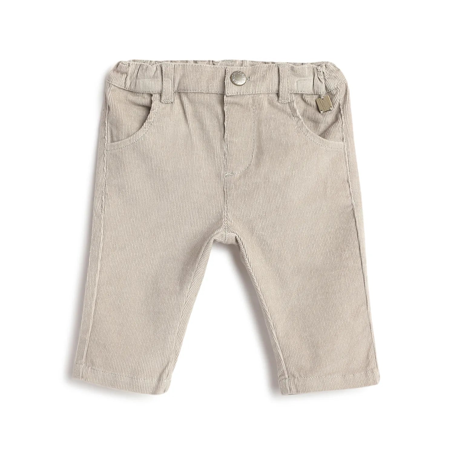 Boys Beige Solid Trousers