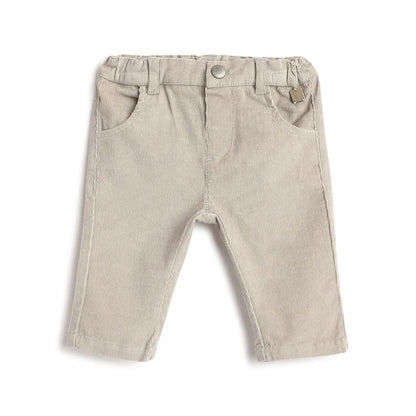 Boys Beige Solid Trousers