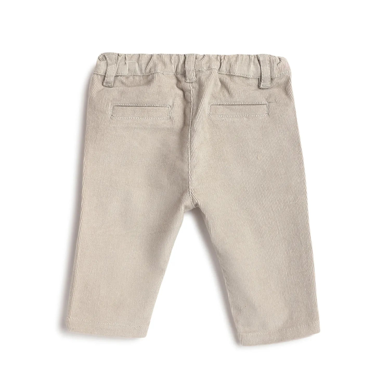 Boys Beige Solid Trousers