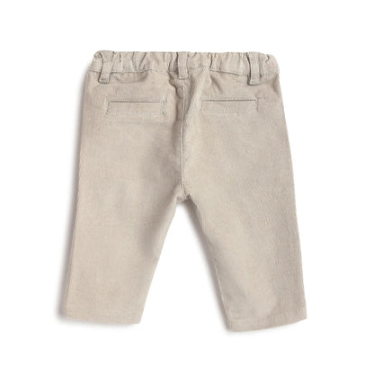 Boys Beige Solid Trousers
