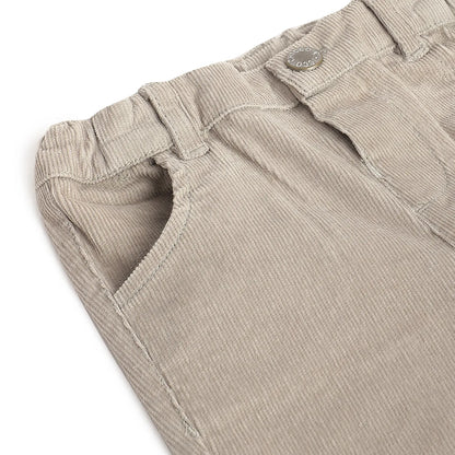 Boys Beige Solid Trousers
