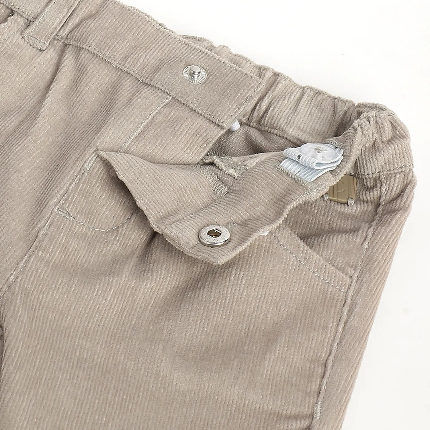 Boys Beige Solid Trousers