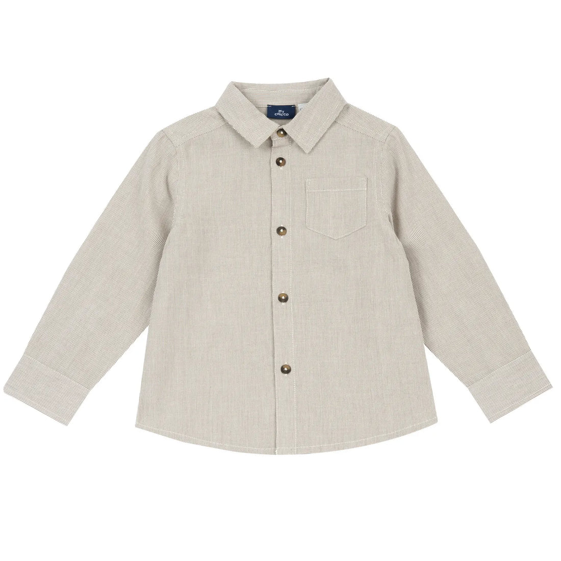 Boys Beige Striped Long Sleeve Shirt