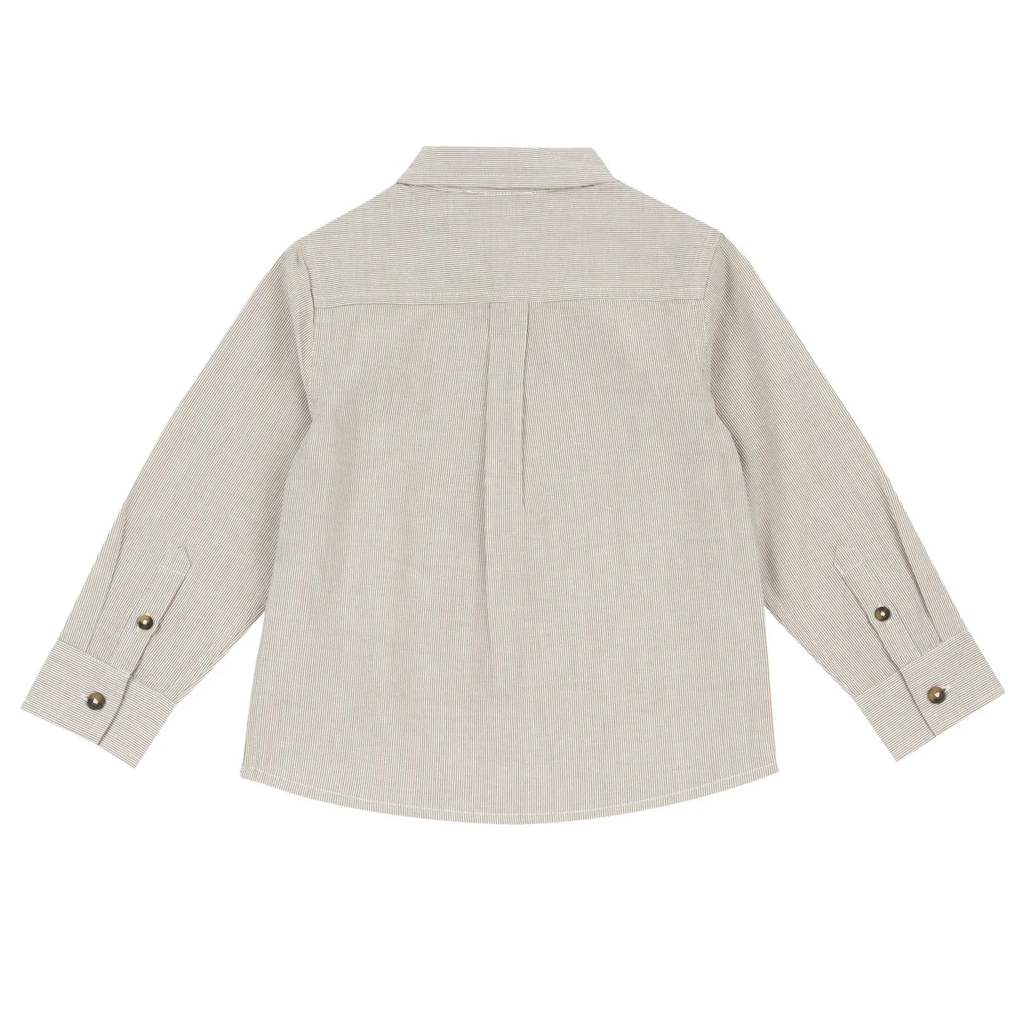 Boys Beige Striped Long Sleeve Shirt
