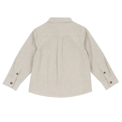 Boys Beige Striped Long Sleeve Shirt