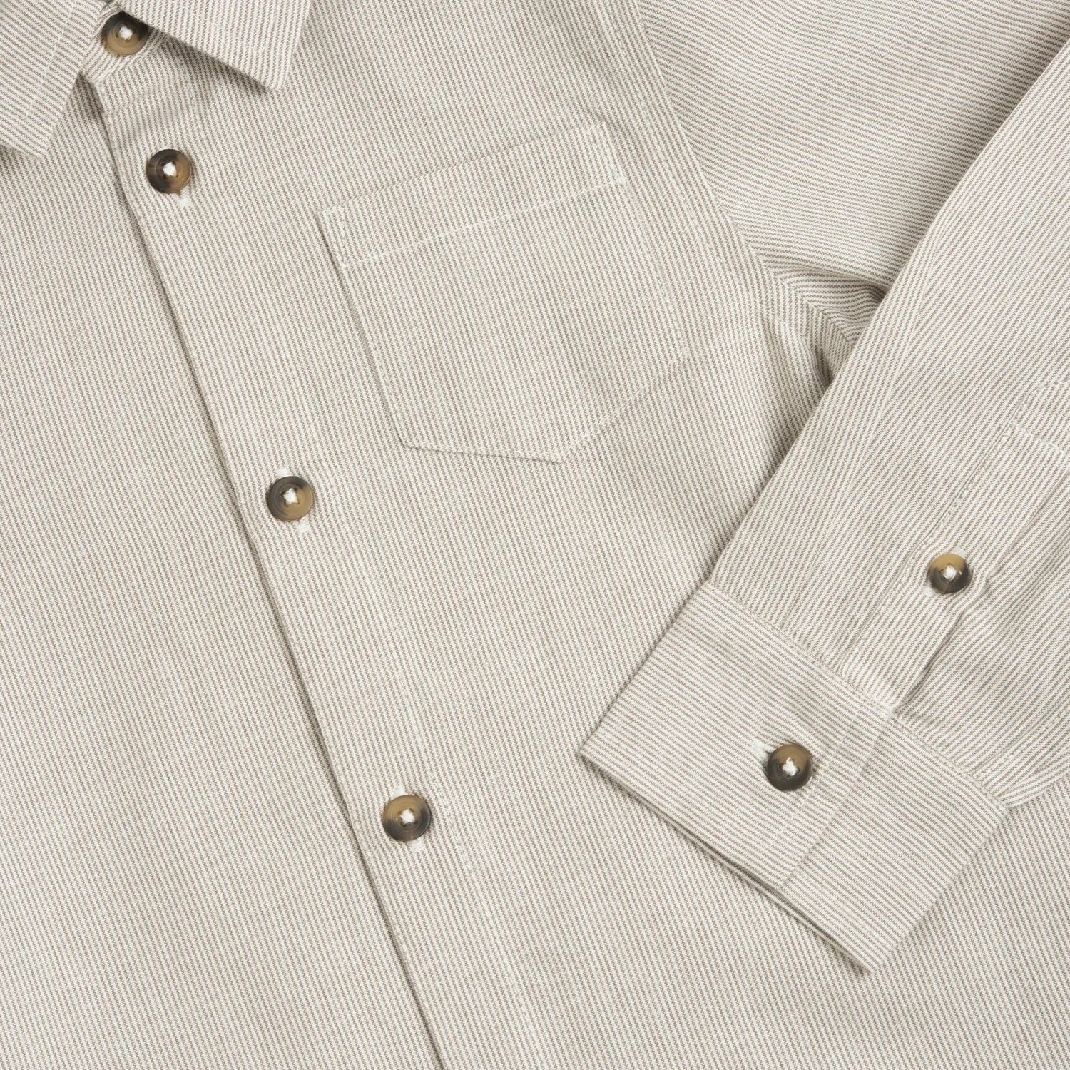Boys Beige Striped Long Sleeve Shirt