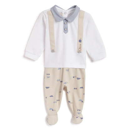 Boys Beige T-shirt With Leggings