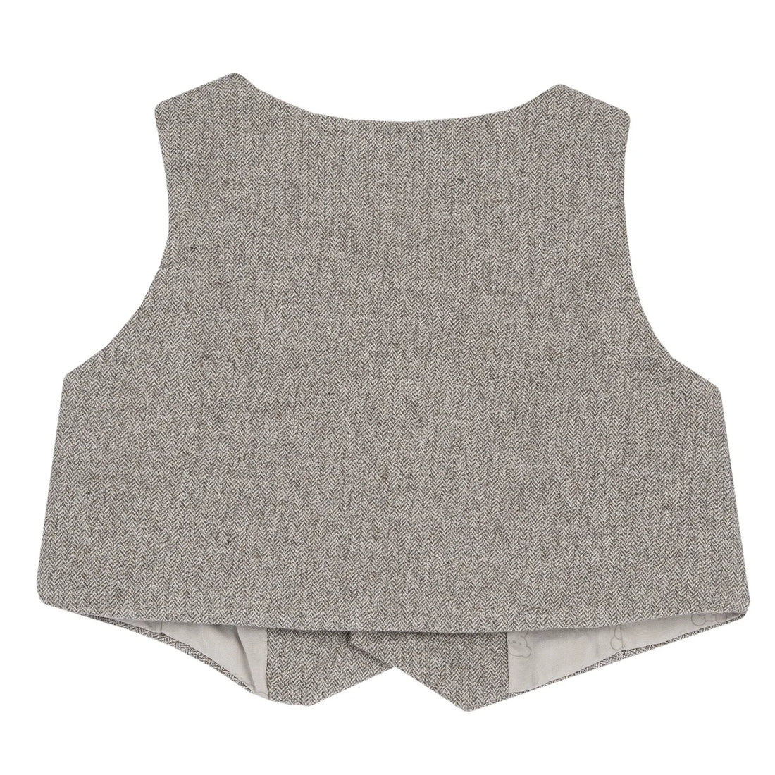 Boys Beige V-Neck Sleeveless Waistcoat