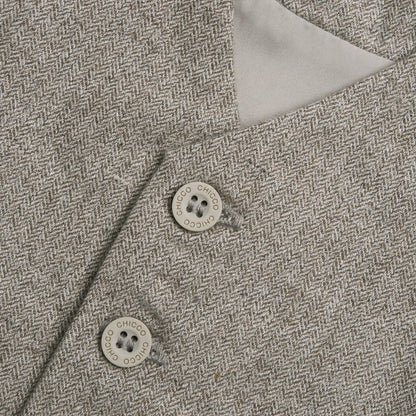 Boys Beige V-Neck Sleeveless Waistcoat